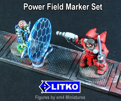 LITKO Power Field Markers, Transparent Light Blue (3) - LITKO Game Accessories