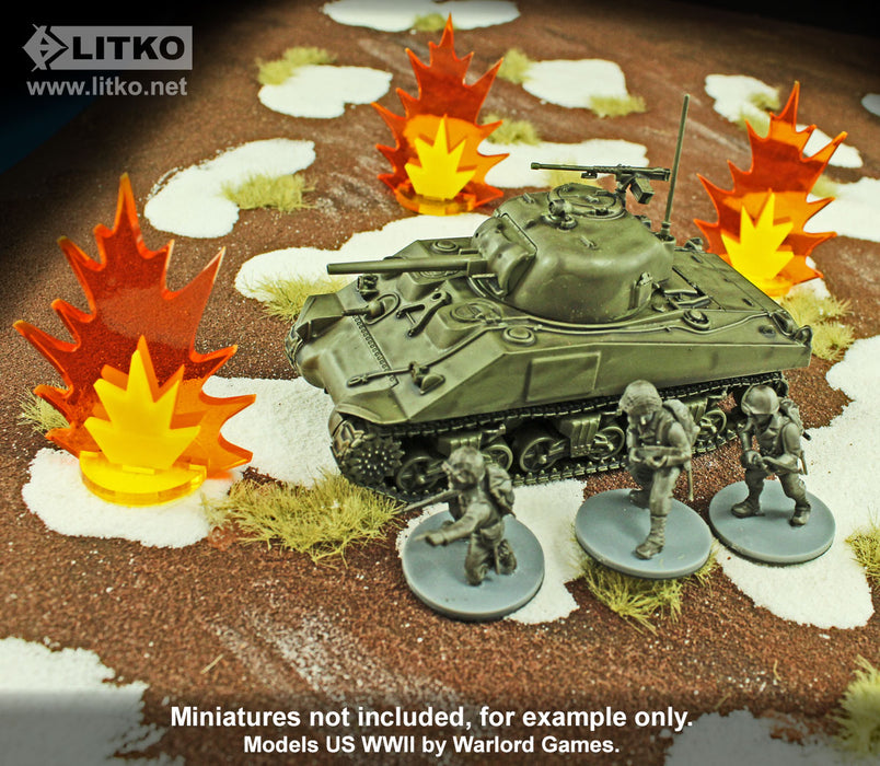 LITKO Artillery Strike Markers, Large (3)-Tokens-LITKO Game Accessories