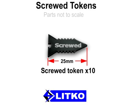 LITKO Screwed Tokens, Black (10)-Tokens-LITKO Game Accessories