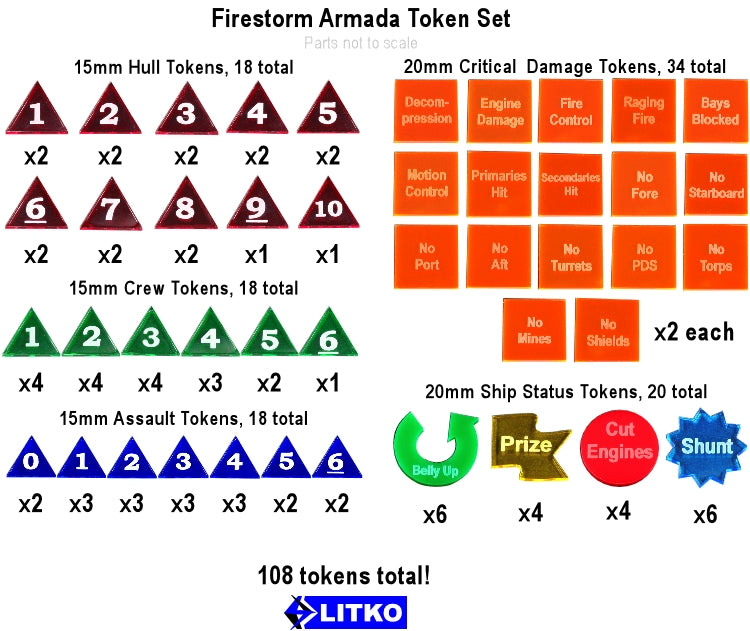 Firestorm Armada Token Set 1st Edition, Multi-Color (108)-Tokens-LITKO Game Accessories