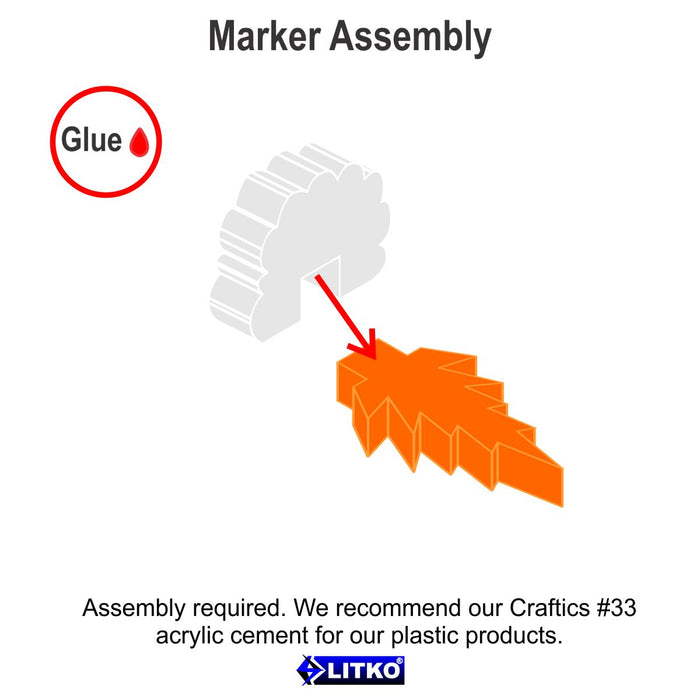 LITKO Broadside Marker Set, Micro, Fluorescent Orange & Translucent White (10) - LITKO Game Accessories