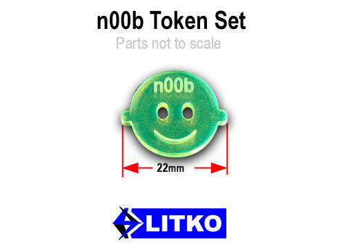 n00b Tokens, Fluorescent Green (10)-Tokens-LITKO Game Accessories