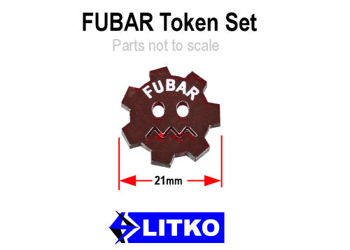 LITKO FUBAR Tokens, Translucent Red (10) - LITKO Game Accessories
