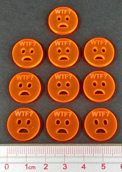 LITKO WTF Tokens, Fluorescent Orange (10)-Tokens-LITKO Game Accessories