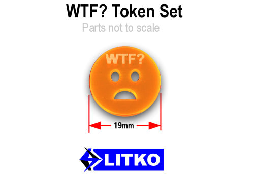 LITKO WTF Tokens, Fluorescent Orange (10)-Tokens-LITKO Game Accessories