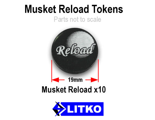 LITKO Musket Reload Tokens, Translucent Grey (10)-Tokens-LITKO Game Accessories