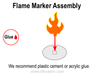 Flame Marker, Fluorescent Orange (5) - LITKO Game Accessories