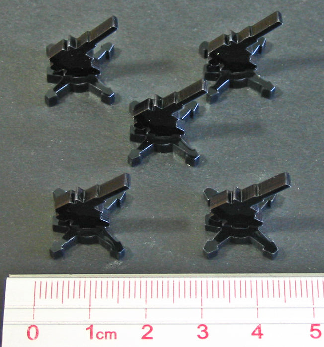 AA Gun Markers, Black (5)-Tokens-LITKO Game Accessories