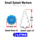 LITKO Splash Markers, Small, Translucent White & Fluorescent Blue (5)-Tokens-LITKO Game Accessories