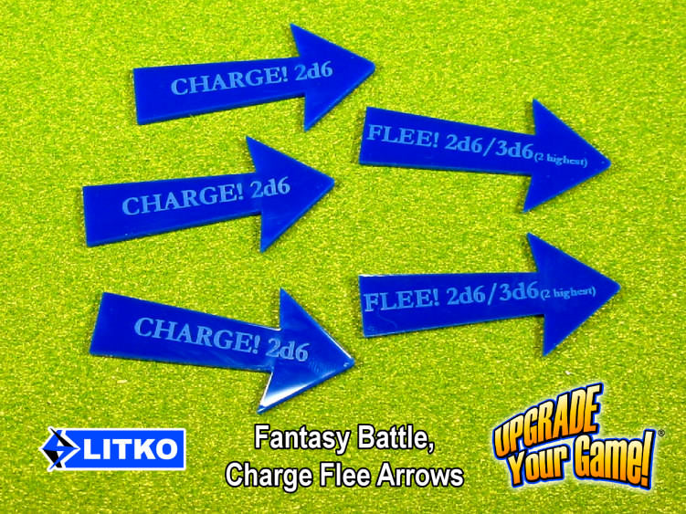 LITKO Fantasy Battle Charge Flee Arrows, Blue (5)-Tokens-LITKO Game Accessories