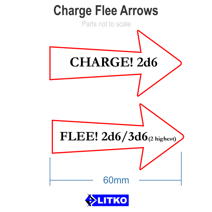 Fantasy Battle: Charge Flee Arrows, Green (5) - LITKO Game Accessories