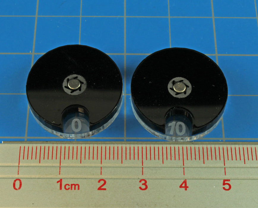 LITKO Circular Combat Dials Numbered 0-10, Black (2)-Status Dials-LITKO Game Accessories