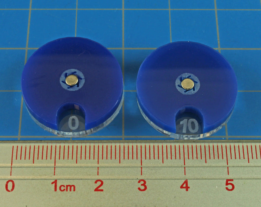 LITKO Circular Combat Dials Numbered 0-10, Blue (2)-Status Dials-LITKO Game Accessories