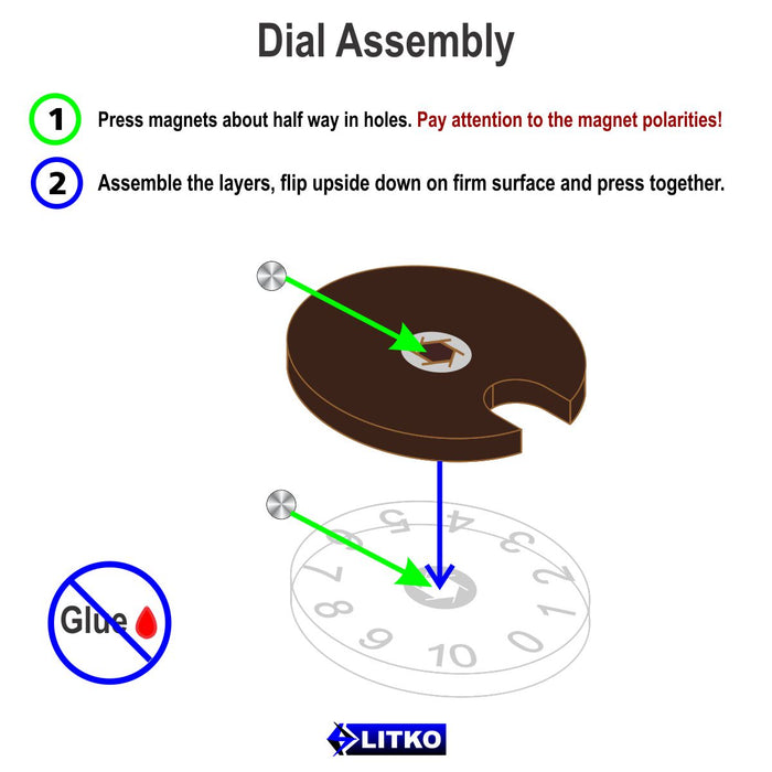 LITKO Circular Combat Dials Numbered 0-10, Brown (2) - LITKO Game Accessories