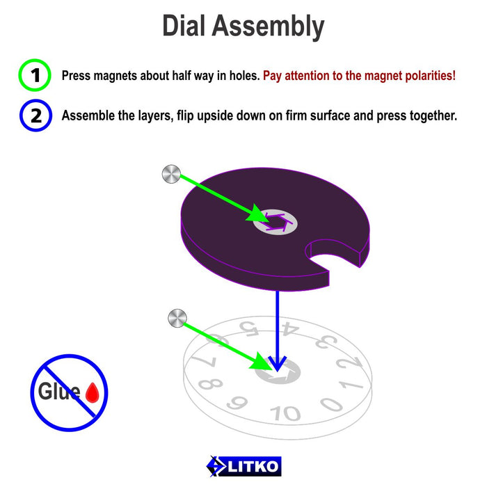 LITKO Circular Combat Dials Numbered 0-10, Purple (2)-Status Dials-LITKO Game Accessories