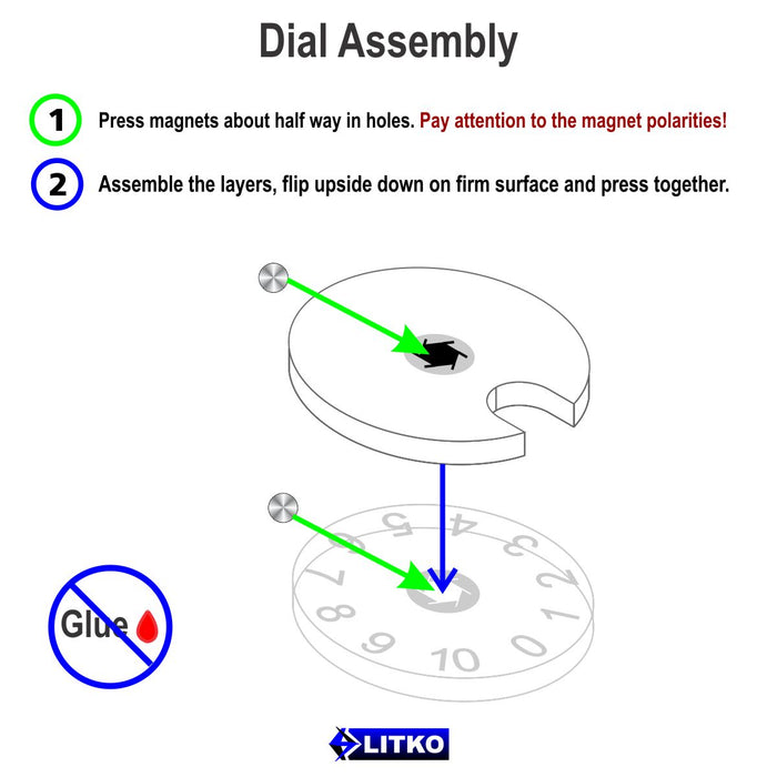 LITKO Circular Combat Dials Numbered 0-10, White (2) - LITKO Game Accessories