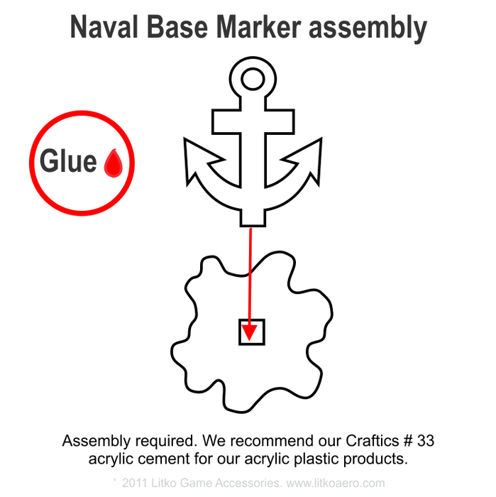 LITKO Naval Base Markers, Blue (5) - LITKO Game Accessories