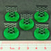 Radar Station Markers, Green & Translucent Grey (5)-Tokens-LITKO Game Accessories