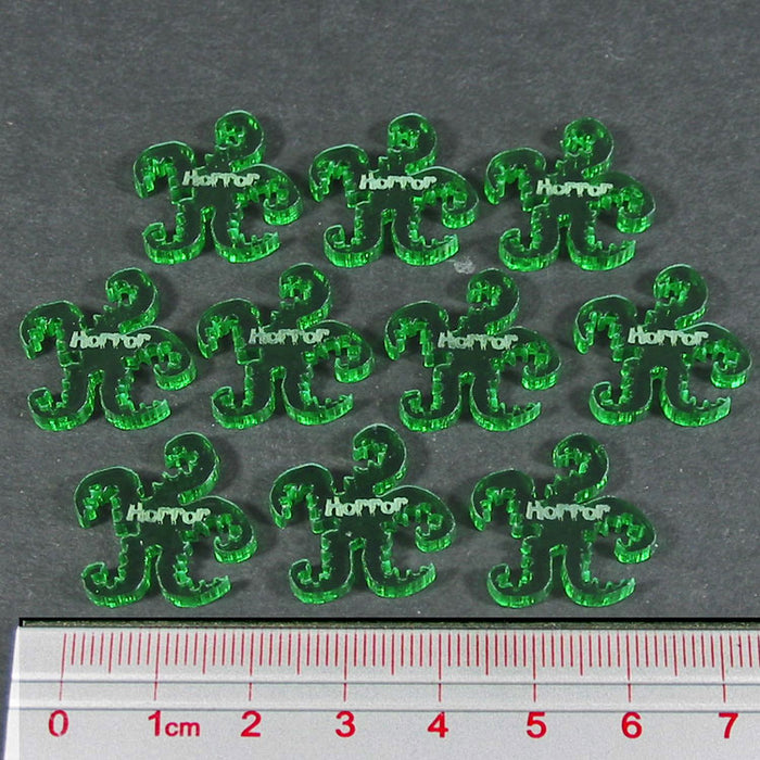 LITKO Cthulhu Horror Tokens Compatible with Arkham Horror games, Translucent Green (10)-Tokens-LITKO Game Accessories