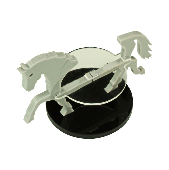 LITKO Warhorse Character Mount with 40mm Circular Base, Grey - LITKO Game Accessories