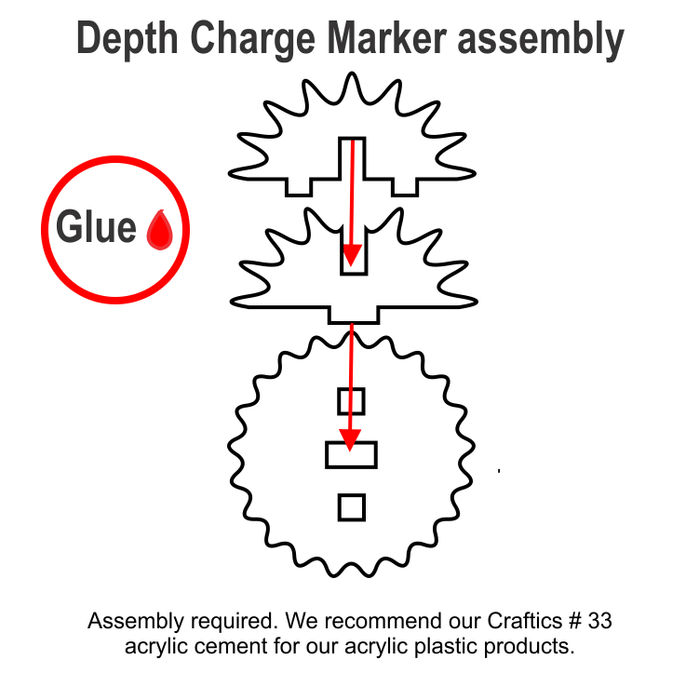 LITKO Depth Charge Markers, Translucent White (5) - LITKO Game Accessories