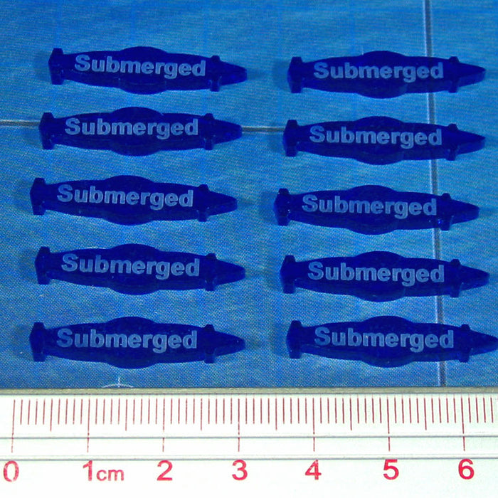 LITKO Submarine Submerged Tokens, Translucent Blue (10)-Tokens-LITKO Game Accessories