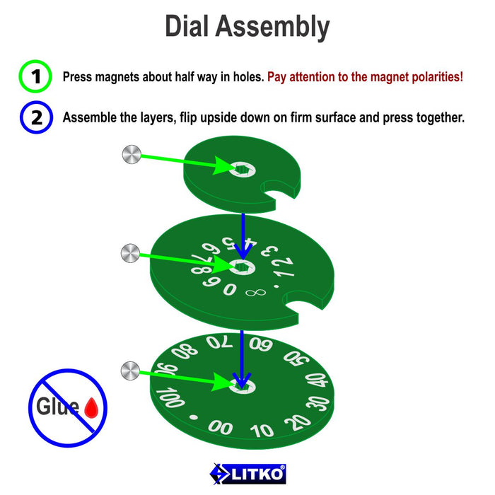 LITKO Circle Combat Dials Numbered 0-100, Green-Status Dials-LITKO Game Accessories