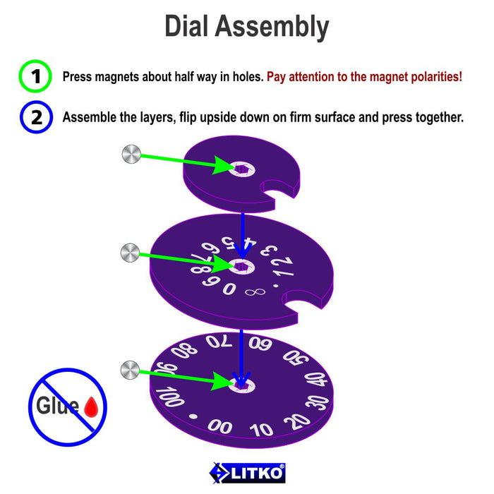LITKO Circle Combat Dials Numbered 0-100, Purple-Status Dials-LITKO Game Accessories