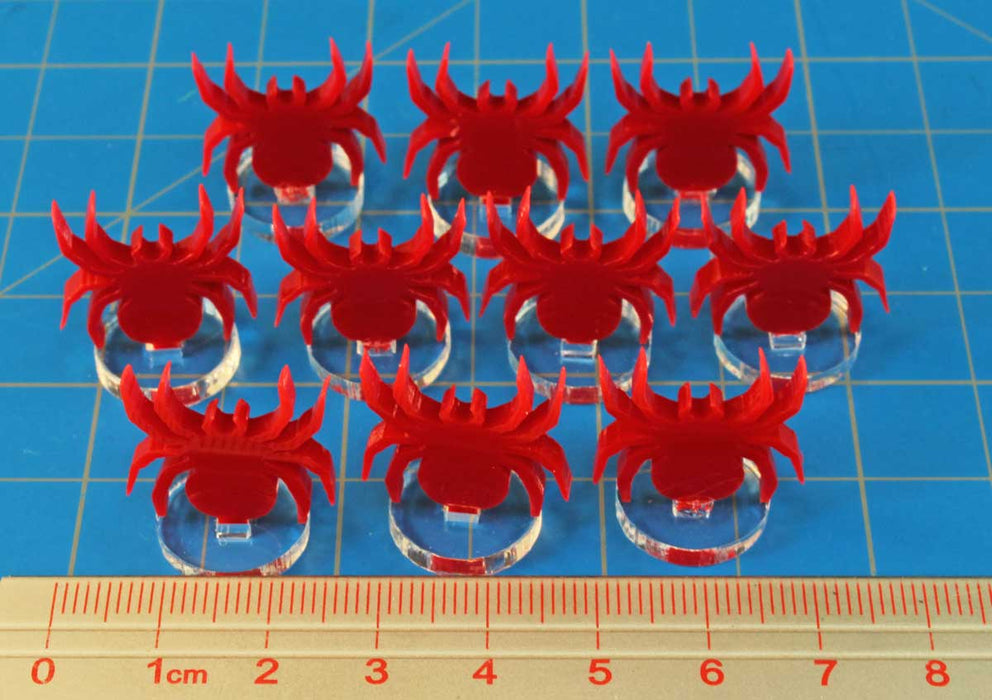 LITKO Arachnid Markers Compatible with Dominant Species, Red (10)-Tokens-LITKO Game Accessories