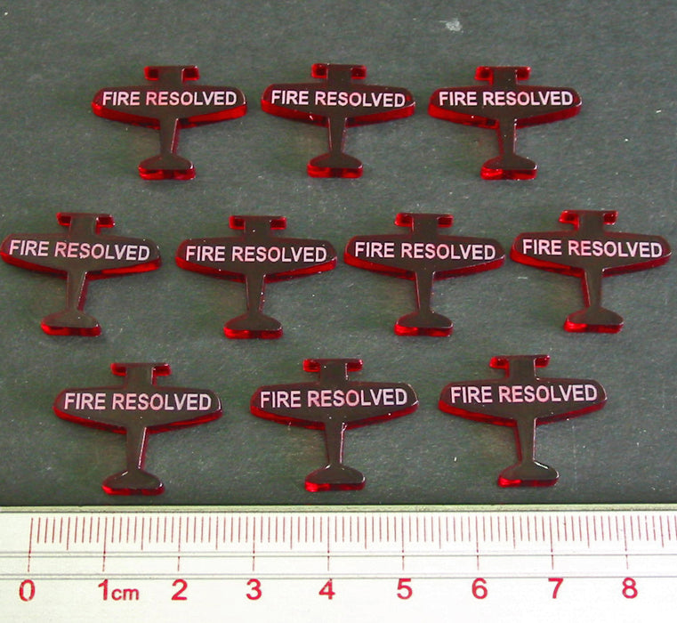 Fire Resolved Tokens, Translucent Red (10)-Tokens-LITKO Game Accessories