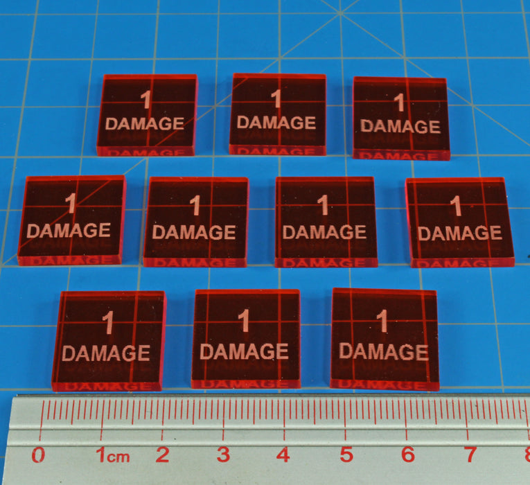 LITKO 1-Damage Tokens, Fluorescent Amber (10)-Tokens-LITKO Game Accessories
