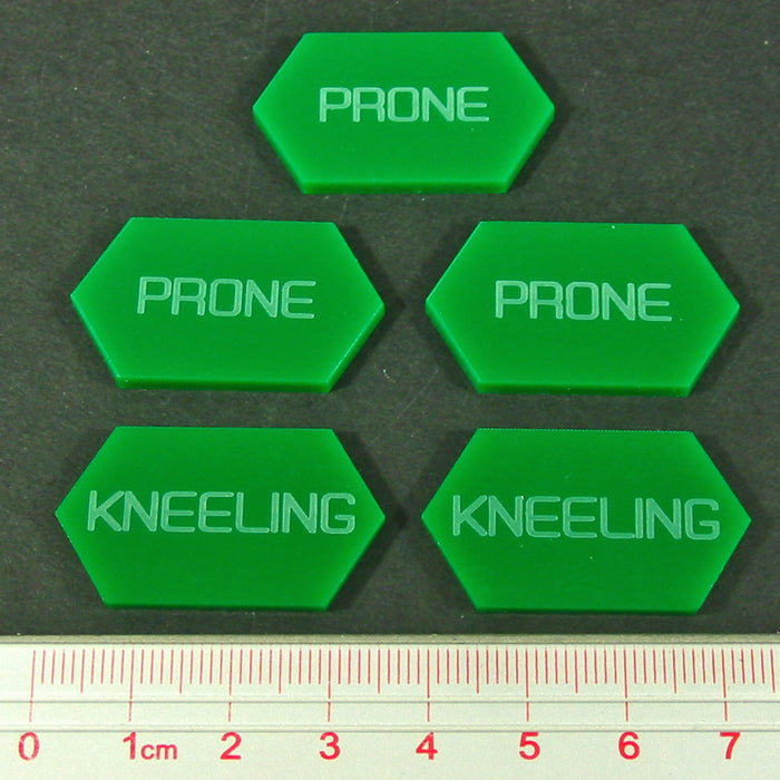 LITKO Mecha Combat Double-Sided Prone/Kneeling Tokens, Green (5)-Tokens-LITKO Game Accessories