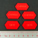 LITKO Mecha Combat Double-Sided Charge/DFA Tokens, Red (5)-Tokens-LITKO Game Accessories
