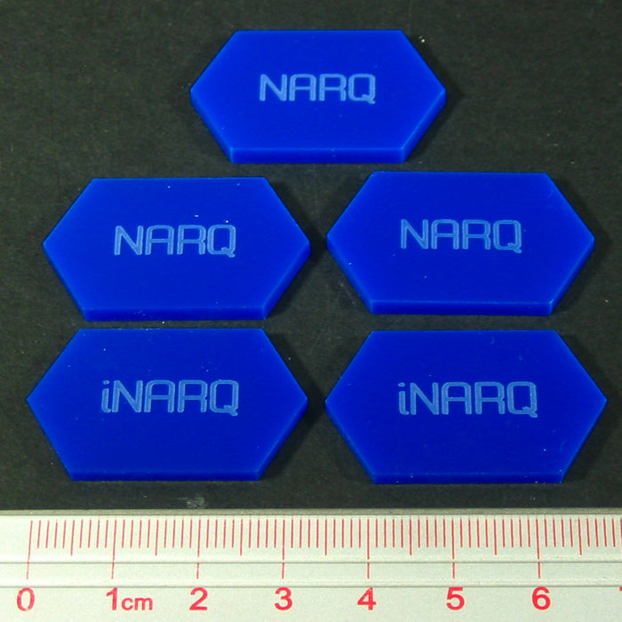 LITKO Mecha Combat Double-Sided NARQ/iNARQ Tokens, Blue (5)-Tokens-LITKO Game Accessories