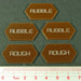 LITKO Mecha Combat Double-Sided Rubble/Rough Tokens, Brown (5)-Tokens-LITKO Game Accessories