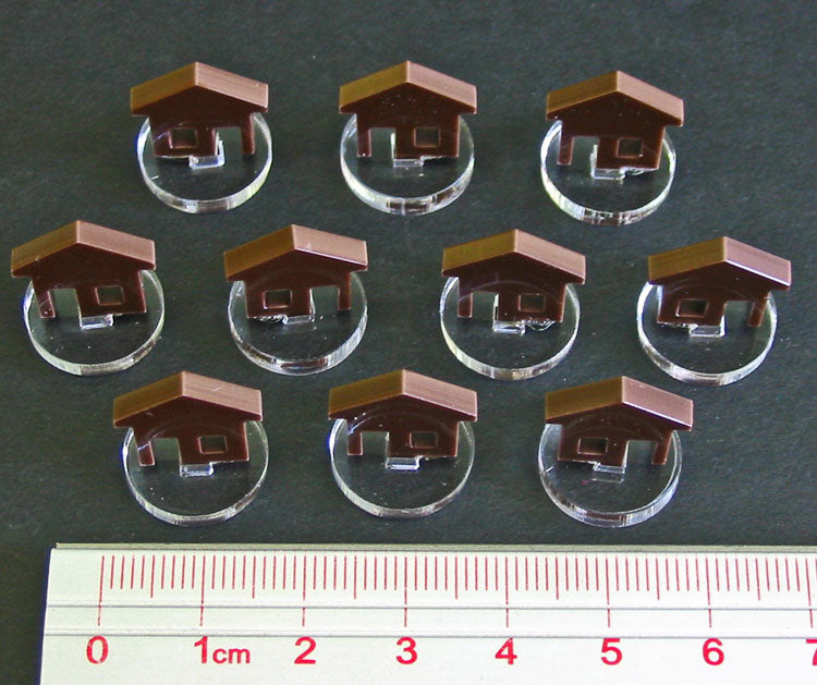LITKO House Markers, Brown (10)-Tokens-LITKO Game Accessories