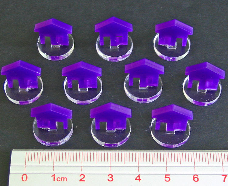 LITKO House Markers, Purple (10)-Tokens-LITKO Game Accessories