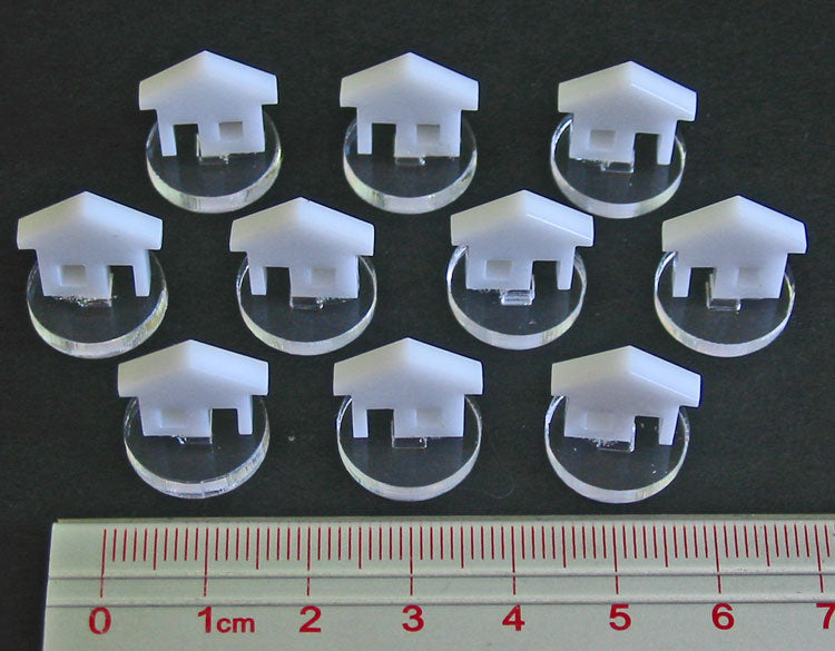 LITKO House Markers, White (10)-Tokens-LITKO Game Accessories
