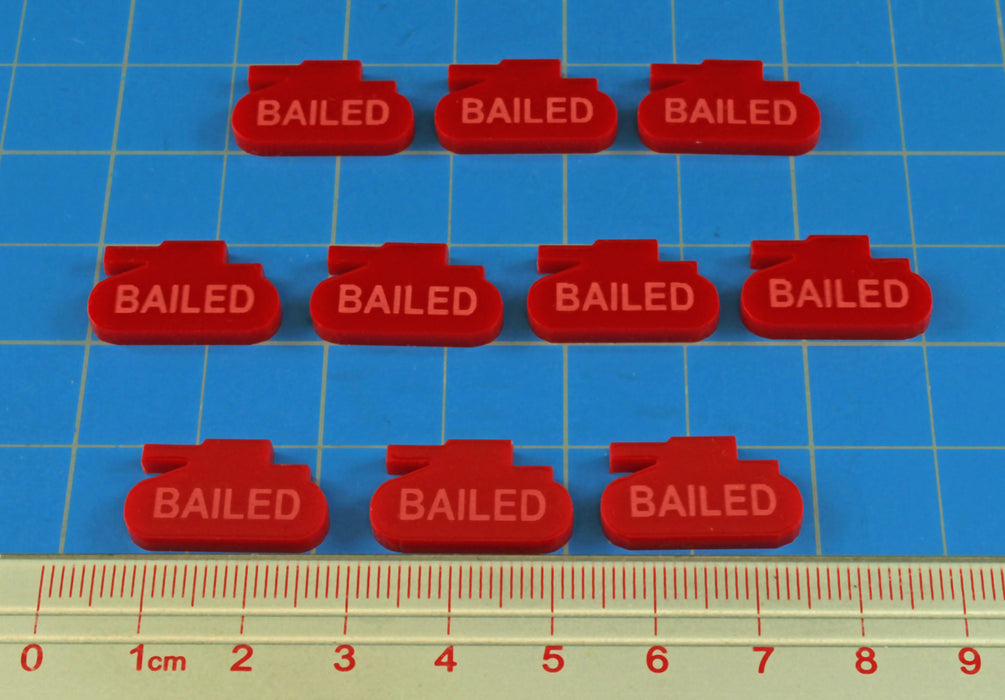 LITKO Tank Bailed Tokens, Red (10)-Tokens-LITKO Game Accessories