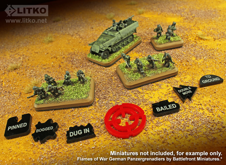 LITKO Command Tokens Set Compatible with FoW, Black (25)-Tokens-LITKO Game Accessories