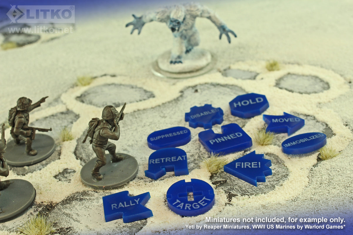 LITKO Command Token Set II, Blue (10)-Tokens-LITKO Game Accessories