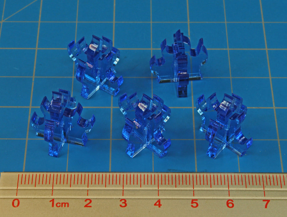 LITKO Plasma Flame Markers, Medium, Fluorescent Blue (5)-Tokens-LITKO Game Accessories