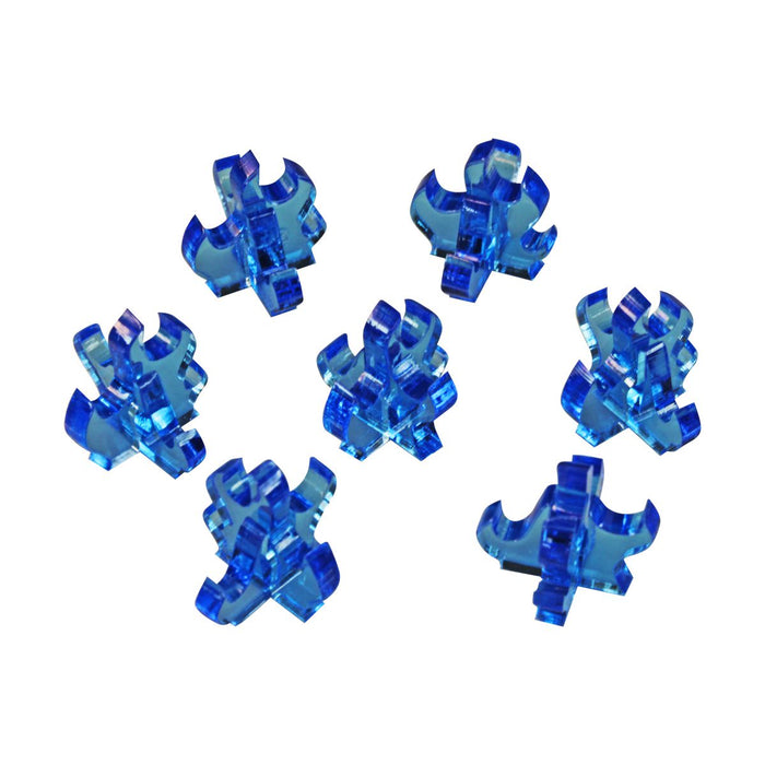 LITKO Plasma Flame Markers, Small, Fluorescent Blue (7)-Tokens-LITKO Game Accessories