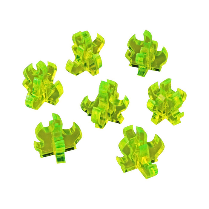 LITKO Toxic Flame Markers, Small, Fluorescent Green (7)-Tokens-LITKO Game Accessories