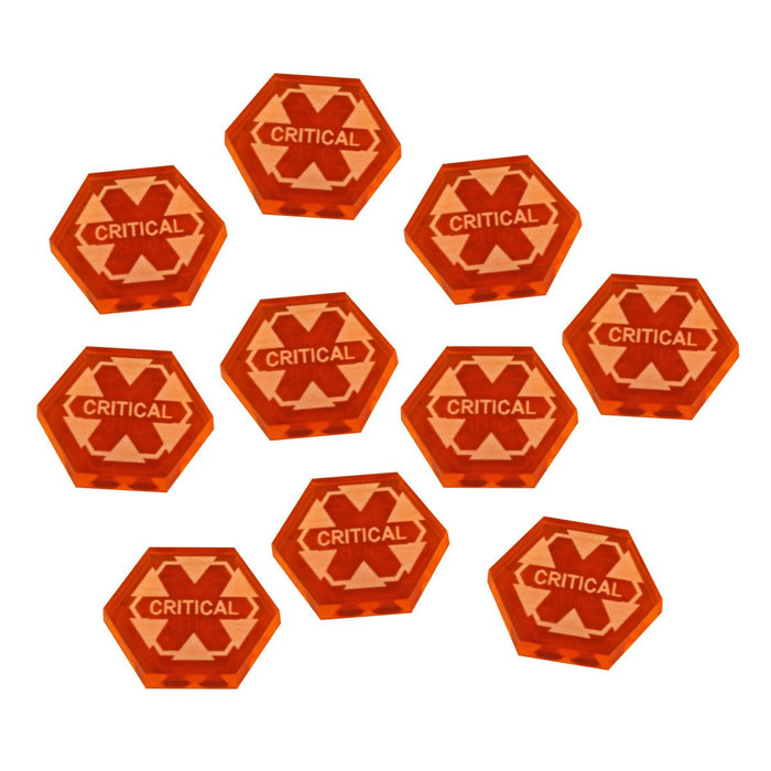 Critical Damage Tokens, Fluorescent Amber (10)-Tokens-LITKO Game Accessories