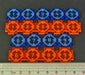 LITKO Space Fighter Target Lock Token Set #1-9 Compatible with X-Wing, Fluorescent Blue & Fluorescent Orange (18)-Tokens-LITKO Game Accessories