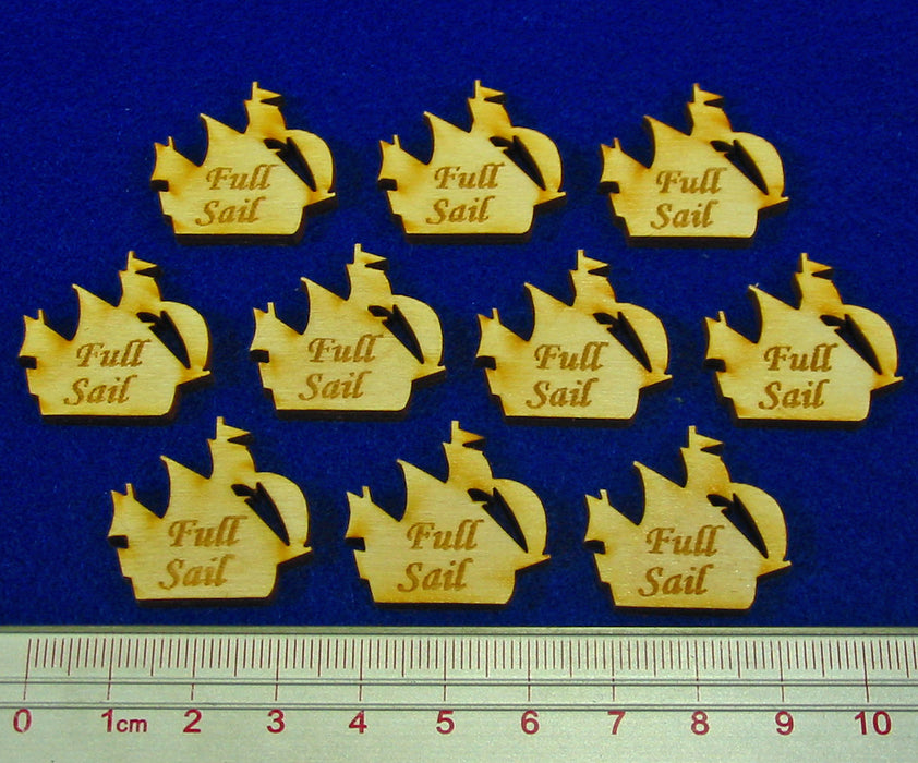 LITKO Full Sail Tokens, Natural Wood (10)-Tokens-LITKO Game Accessories