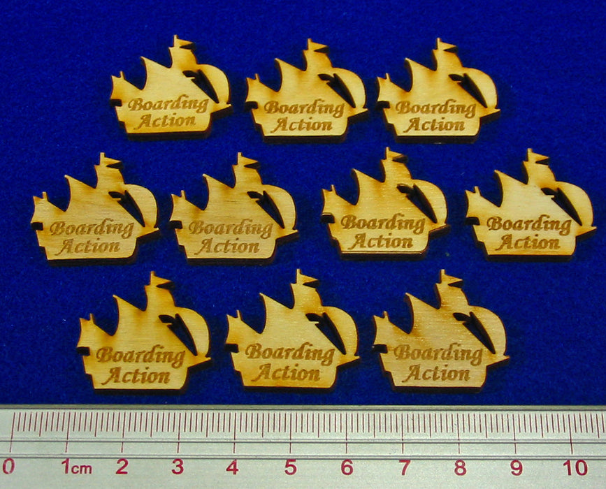 LITKO Boarding Action Tokens, Natural Wood (10)-Tokens-LITKO Game Accessories