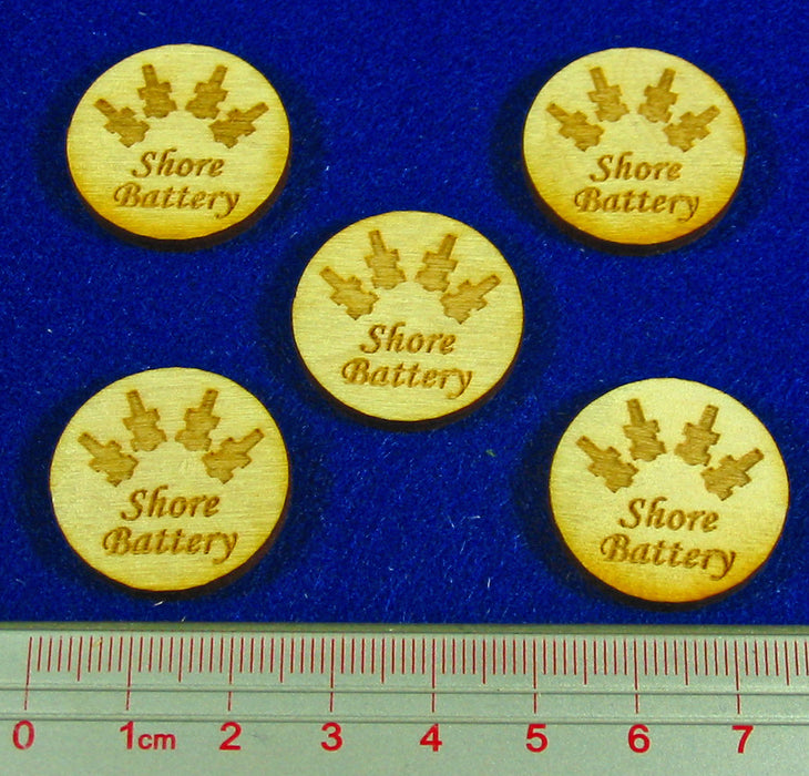 LITKO Shore Battery Tokens, Natural Wood (5)-Tokens-LITKO Game Accessories