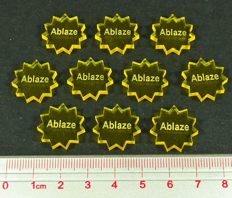 Ablaze Tokens, Transparent Yellow (10)-Tokens-LITKO Game Accessories